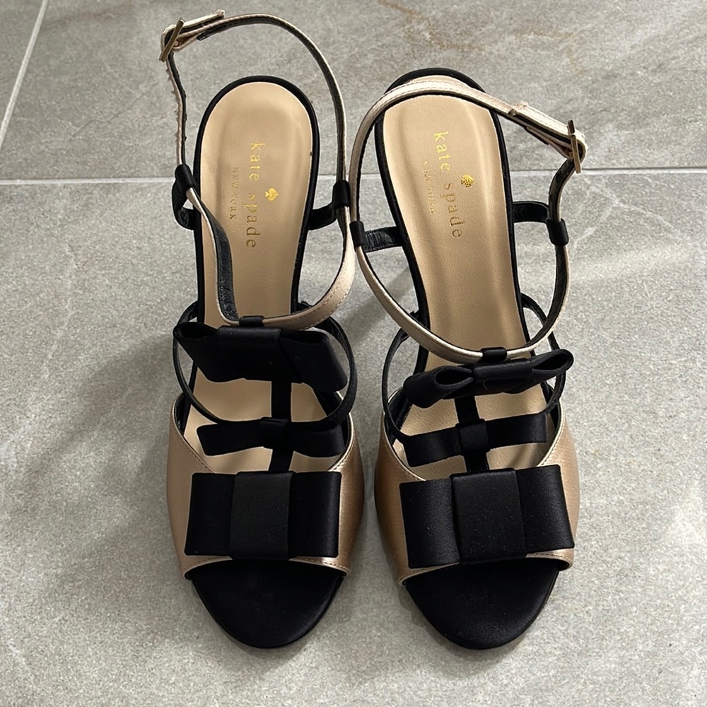 Authentic Kate Spade satin fabric high heel sandals!